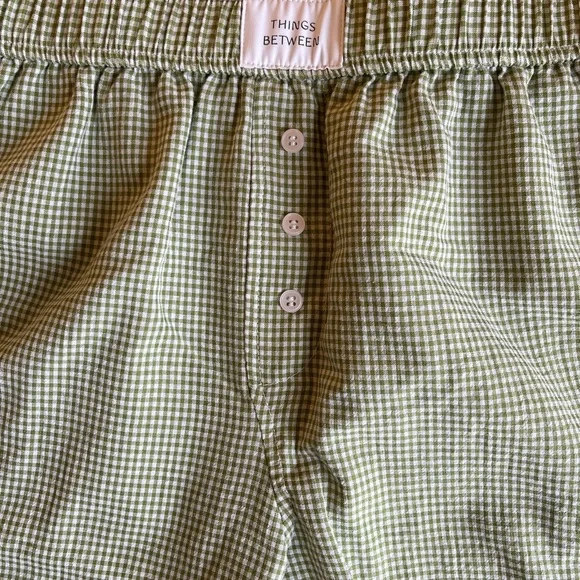 Green Gingham Boxer Shorts - Size L - Picture 9 of 11